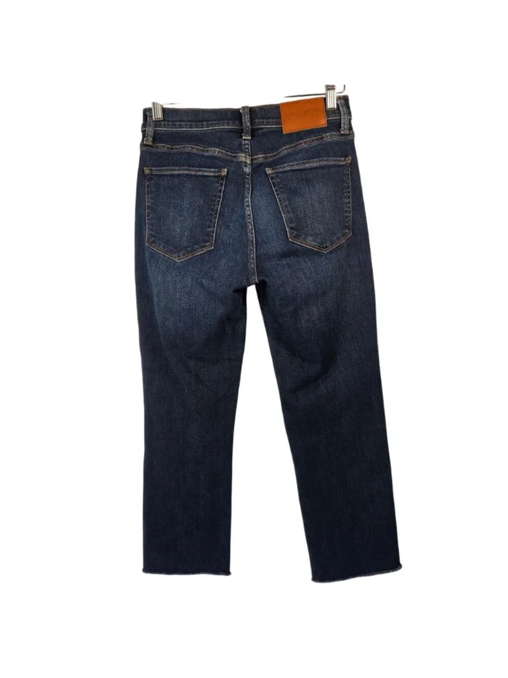 Lucky Brand Zoe High Rise Straight Leg Jeans Size 6/28 Dark Wash Raw Hem